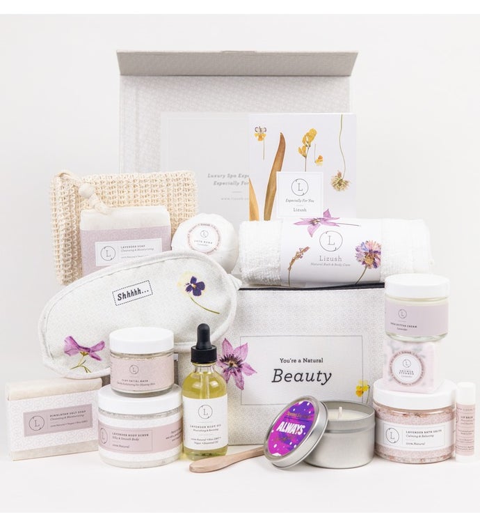 Birthday Gift Basket - Lavender Luxury Natural Bath & Body Gift Set